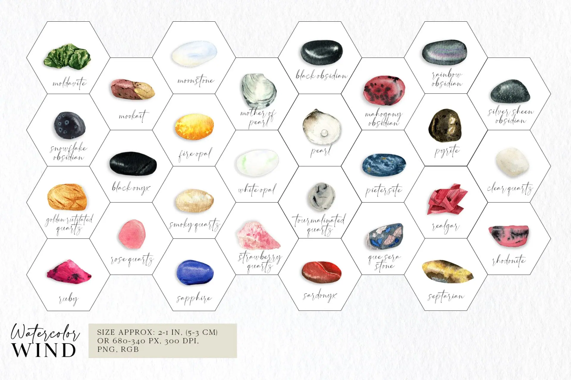 Watercolor gemstone clipart, crystal jewelry clip art 3 Watercolor gemstone clipart, crystal jewelry clip art - Image 3