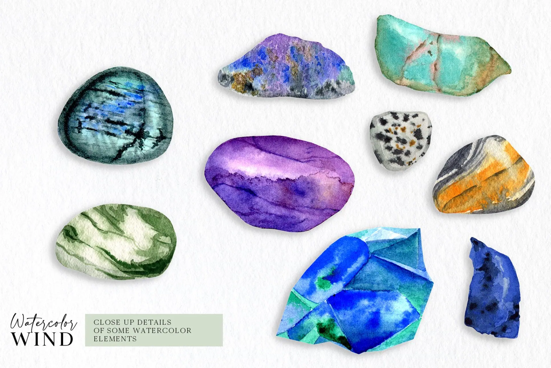 Watercolor gemstone clipart, crystal jewelry clip art 5 Watercolor gemstone clipart, crystal jewelry clip art - Image 5