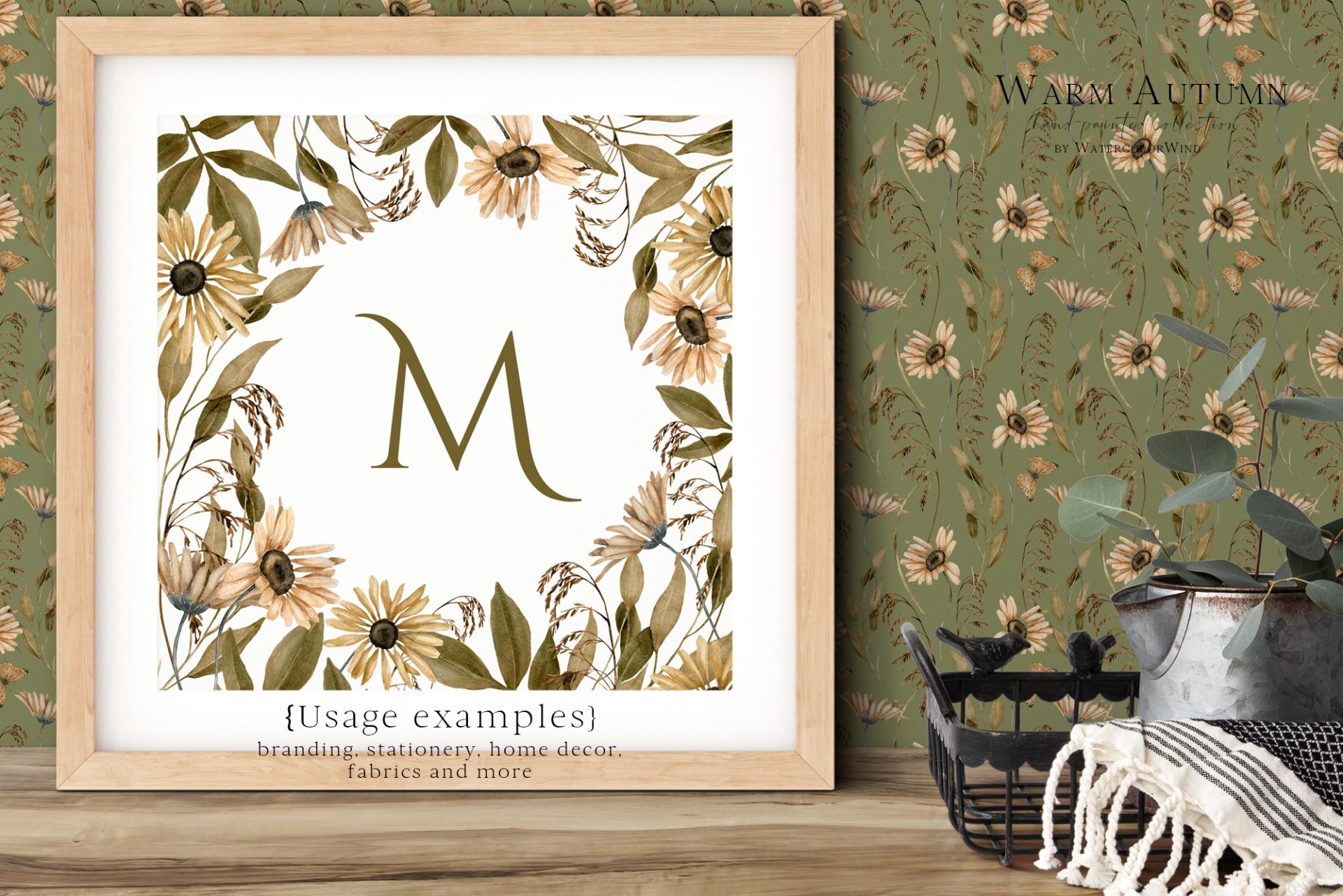 Fall Floral Watercolor Clip Art with Dahlia, Marigold Flowers 2 Fall Floral Watercolor Clip Art with Dahlia, Marigold Flowers - Image 2