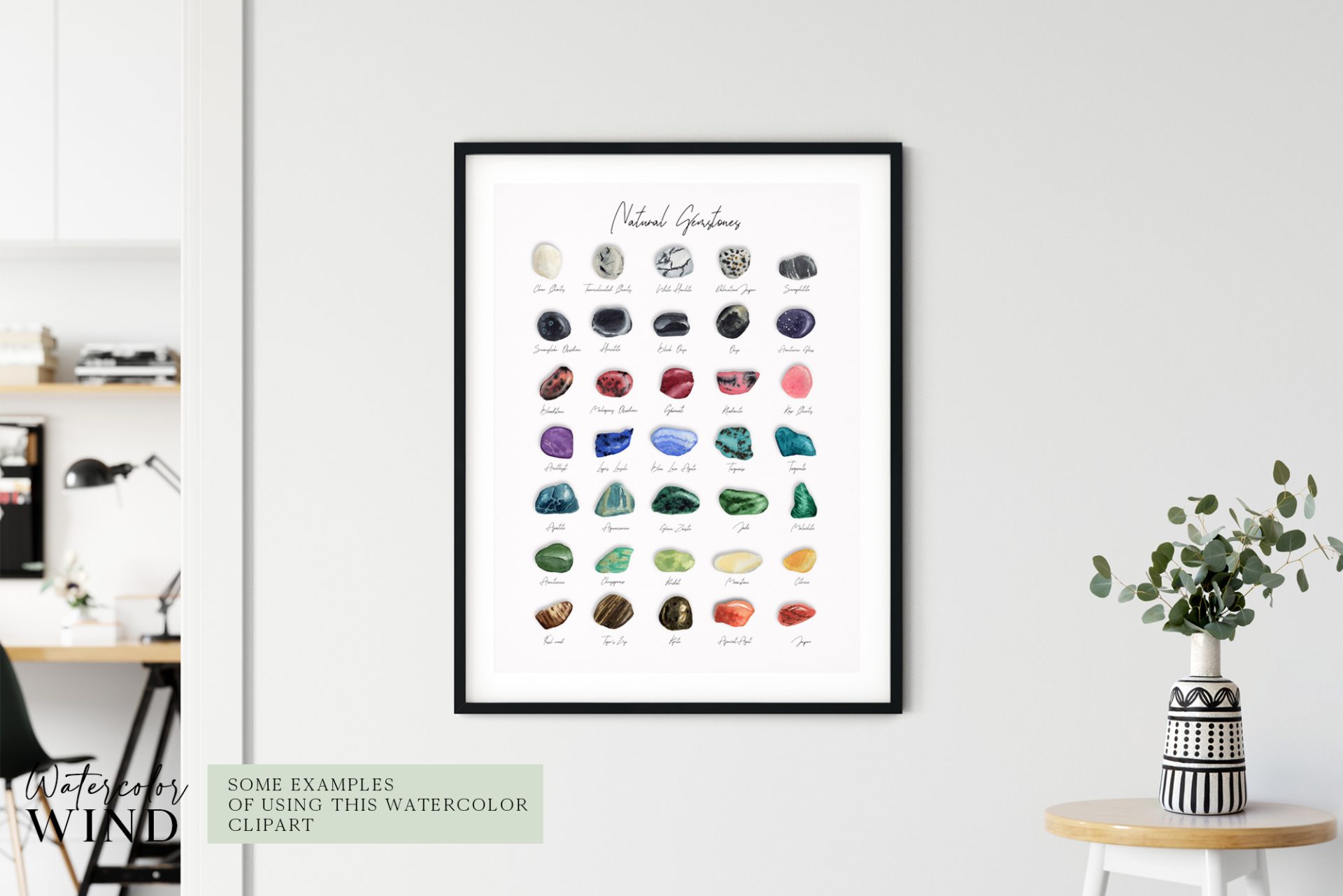 Watercolor gemstone clipart, crystal jewelry clip art 8 Watercolor gemstone clipart, crystal jewelry clip art - Image 8