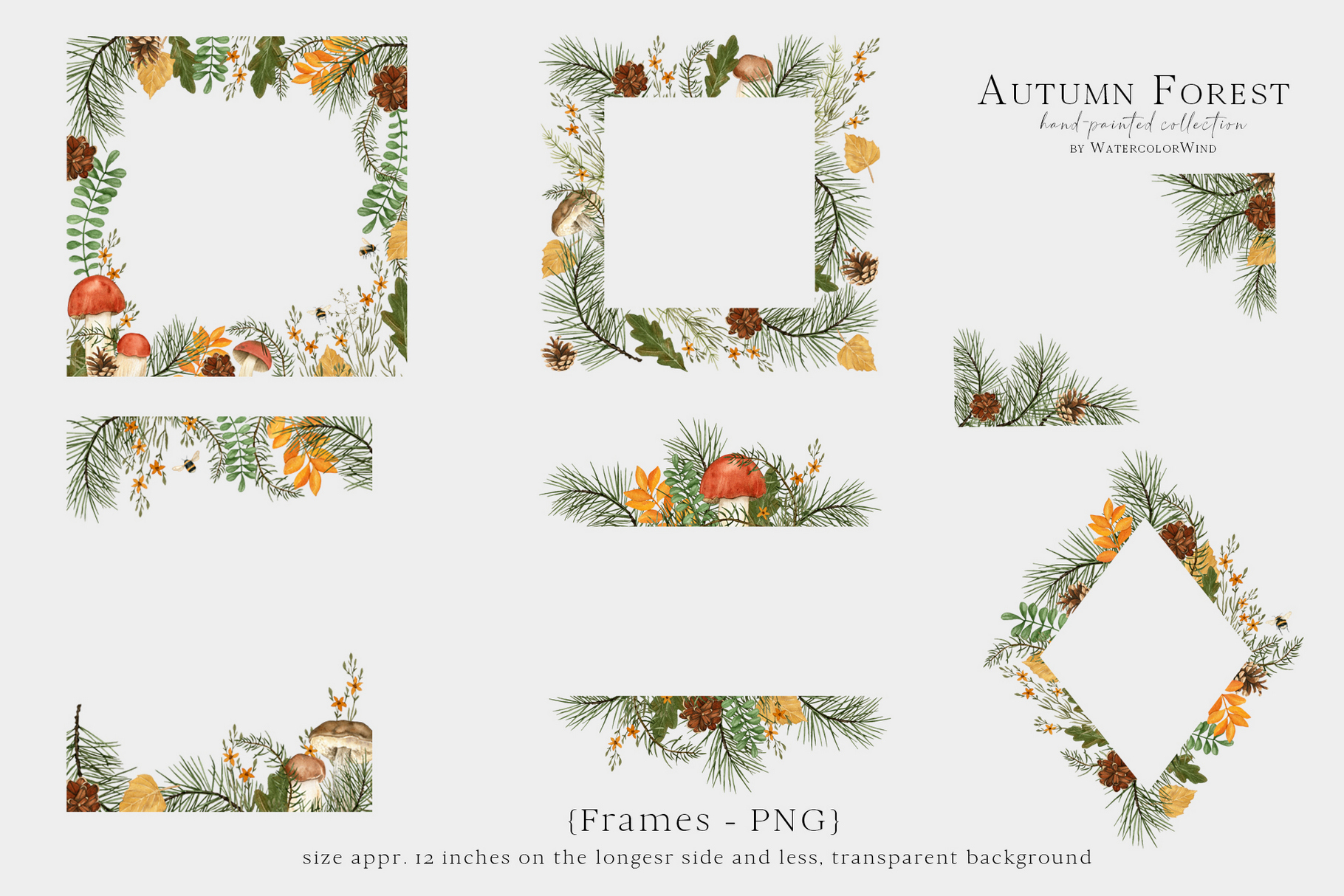 Fall forest mushrooms clip art, watercolor autumn clipart 9 Fall forest mushrooms clip art, watercolor autumn clipart - Image 9
