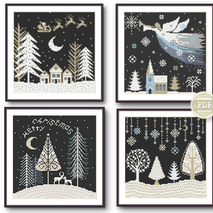 Sampler Christmas Cross Stitch Pattern Set 4 Pattern 243