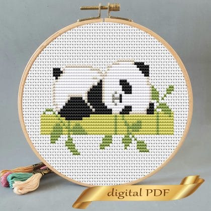 Panda cross stitch pattern