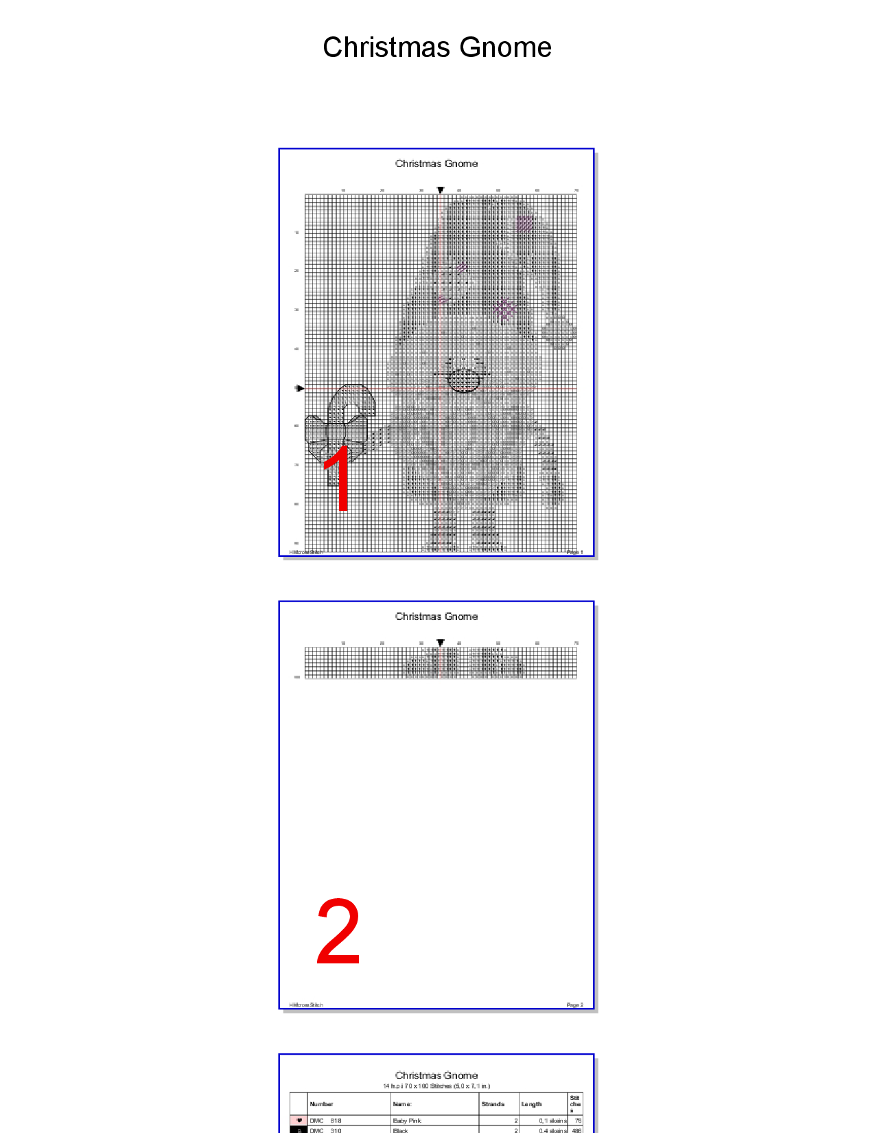 Christmas gnome 5 cross stitch pattern 2 Christmas gnome 5 cross stitch pattern - Image 2
