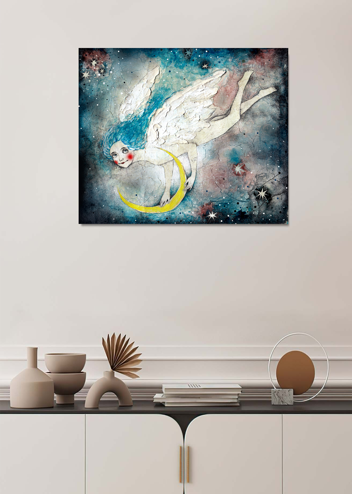 Girl night images with moon and stars Angelic art 4 girl night images with moon and stars