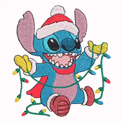 Christmas Embroidery Stitch With Fairy Lights