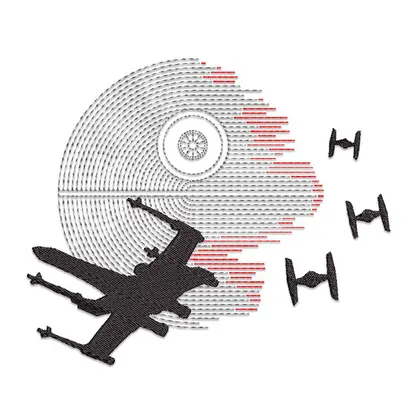 Star Wars Machine Embroidery Designs, Death Star, Tie Fighter, X-Wing