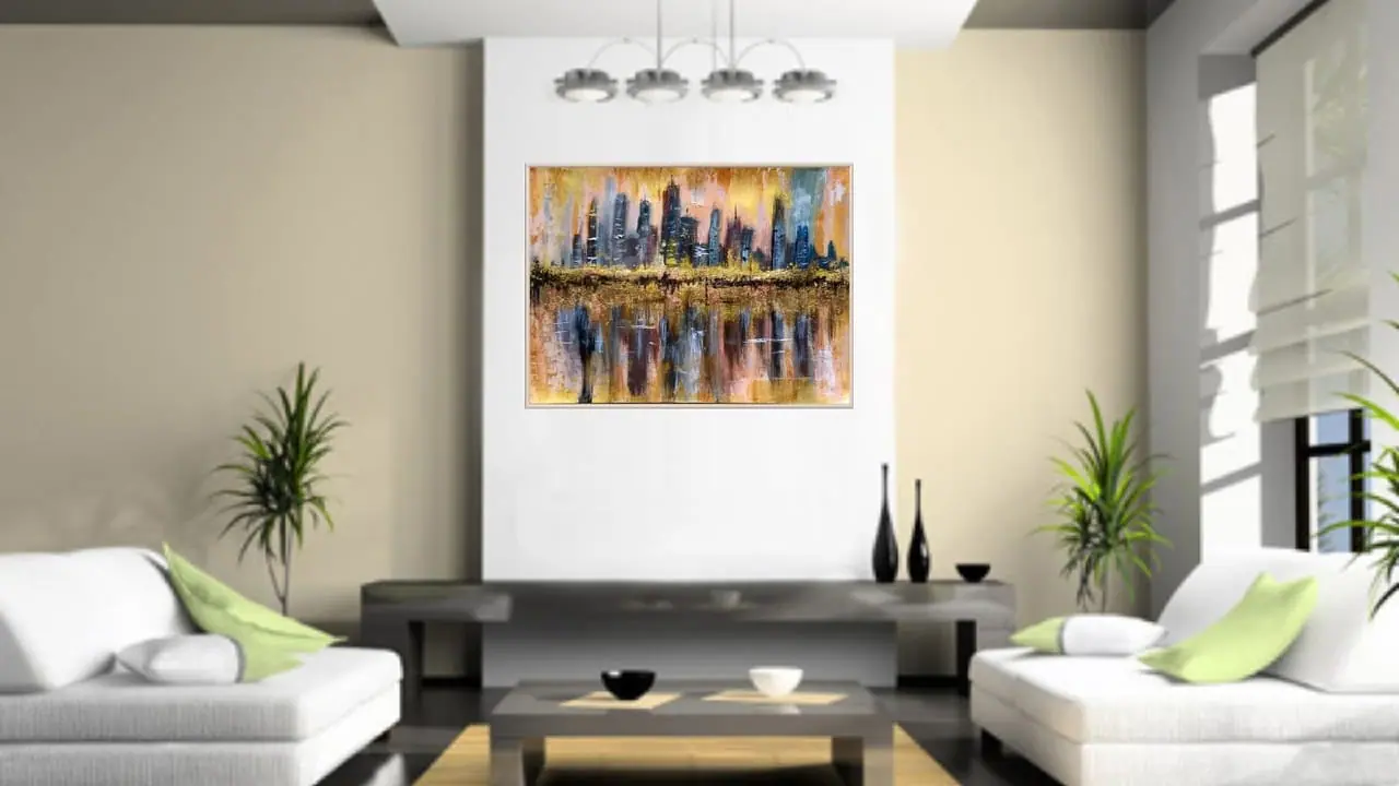 New York city painting 16*23" gold decor by Yalozik 2 New York city painting 16*23" gold decor by Yalozik - Image 2