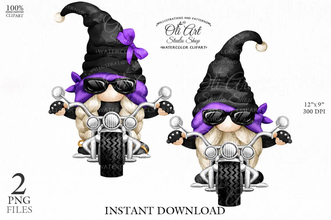 Biker gnome, biker girl, clipart png, сute characters 1 Biker gnome, biker girl, clipart png, сute characters