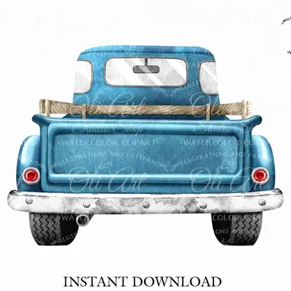 Trucks png, pickup, digital clip art, vintage truck, retro trucks