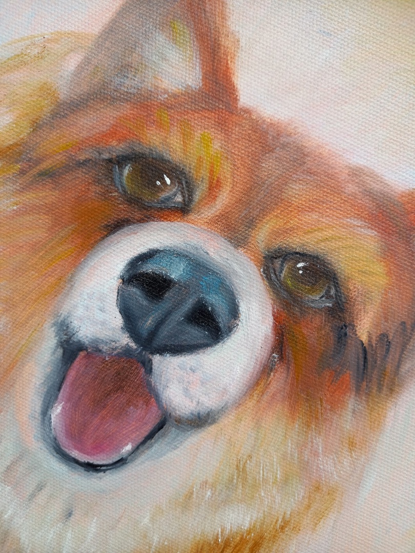 Corgi pet portrait 13.5*10.5" dog oil on canvas by Yalozik 4 Corgi pet portrait 13.5*10.5" dog oil on canvas by Yalozik - Image 4