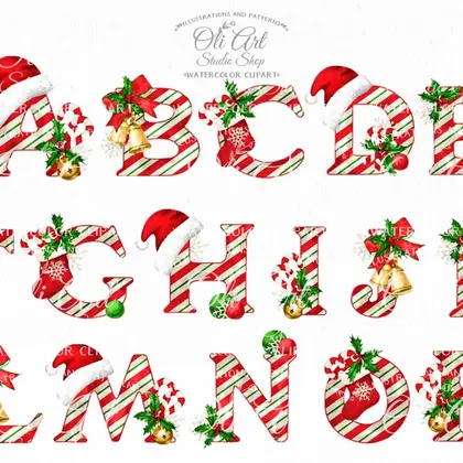 Christmas Alphabet. Sublimation of the alphabet. Letter Alphabet