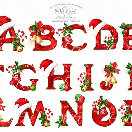 Christmas Alphabet. Sublimation of the alphabet. Letter Alphabet