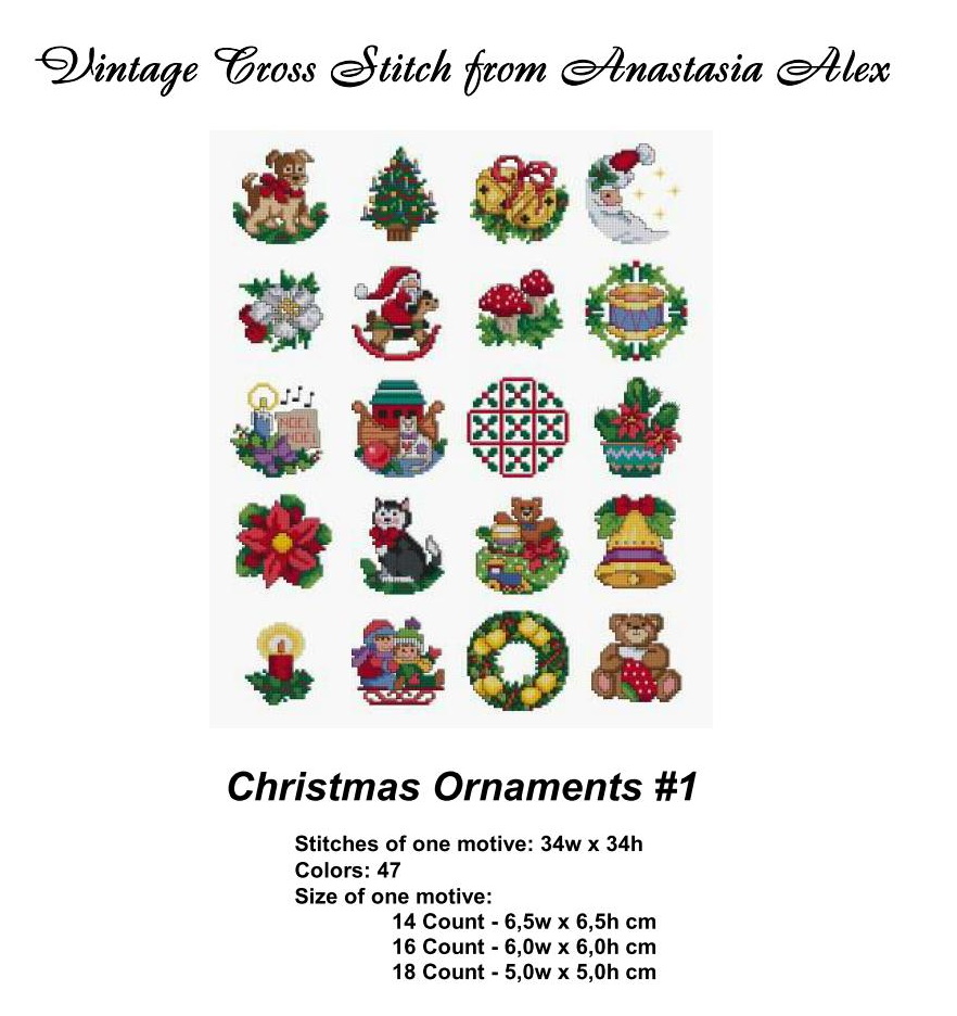 Christmas Ornaments 1 Cross Stitch Pattern PDF Mini Round 3 Christmas Ornaments 1 Cross Stitch Pattern PDF Mini Round - Image 3