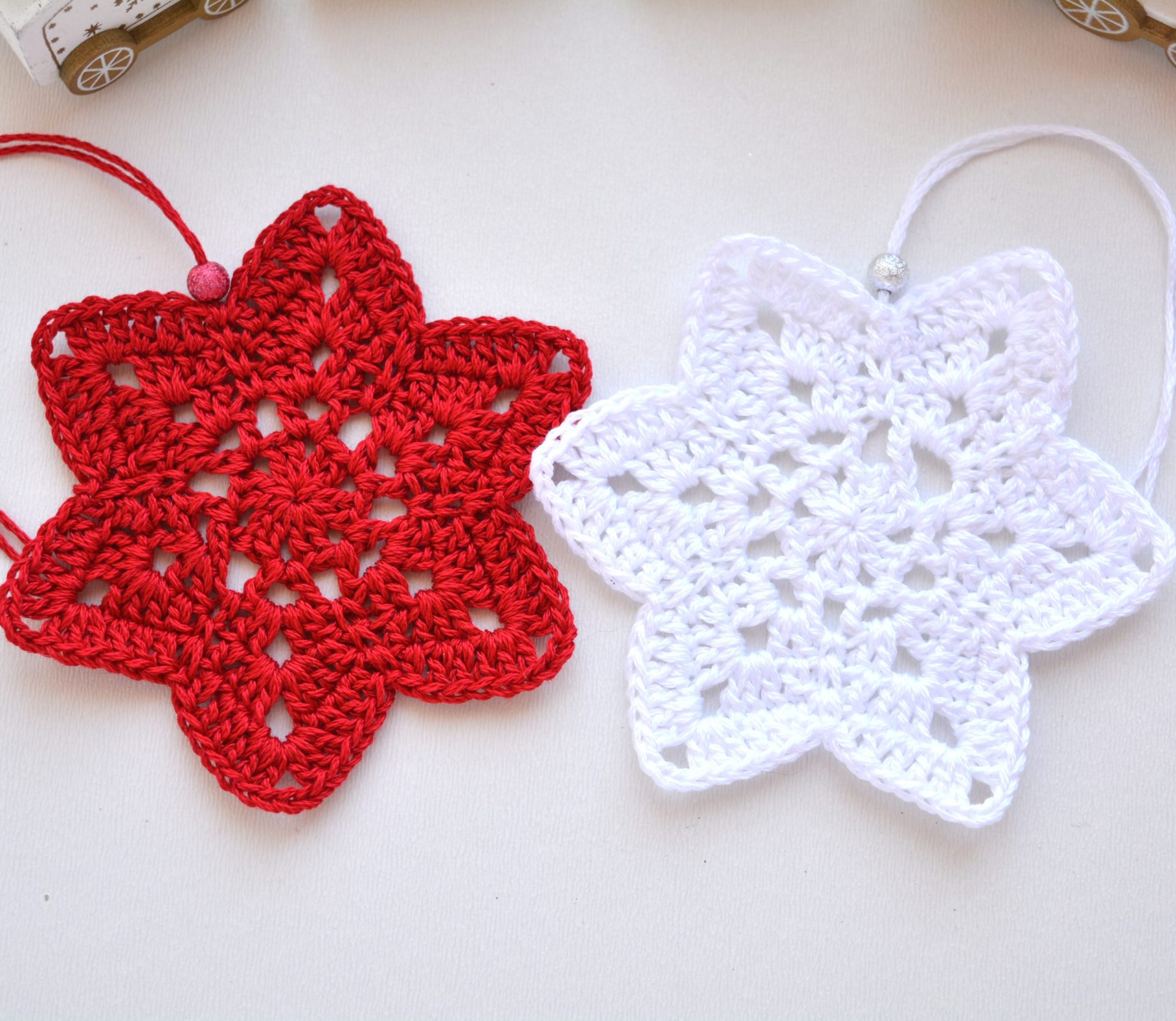 Snowflake ornament crochet pattern, Christmas ornament pattern 4 Christmas ornament pattern