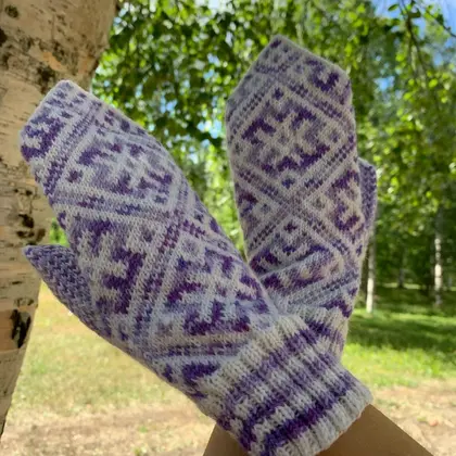 hand-knitted wool mittens