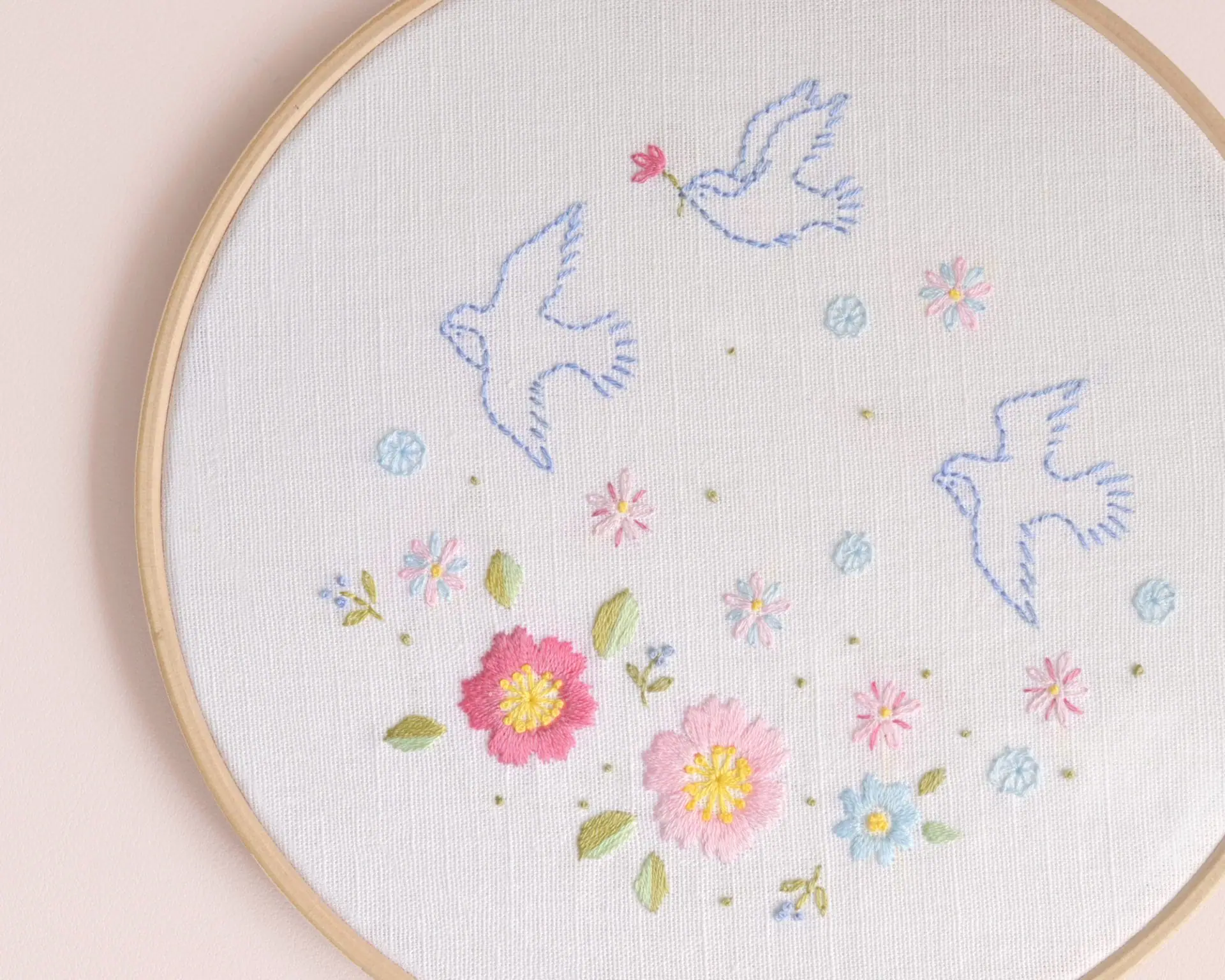 Spring birds hand embroidery pattern PDF. NaiveNeedle 1 Spring birds hand embroidery pattern PDF. NaiveNeedle