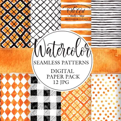 Watercolor Digital seamless pattern clipart