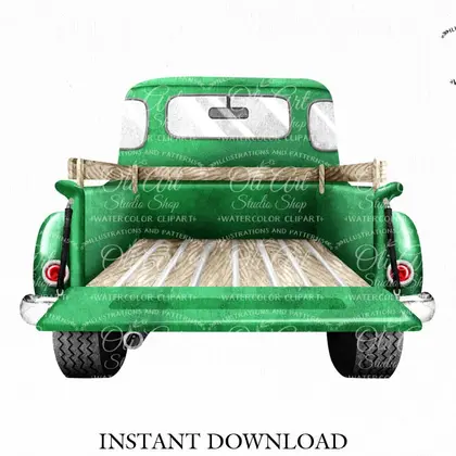 Pickup truck png, digital clip art, vintage truck, retro trucks