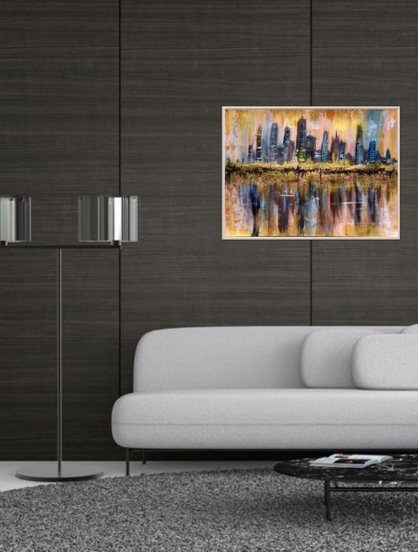 New York city painting 16*23" gold decor by Yalozik 4 New York city painting 16*23" gold decor by Yalozik - Image 4