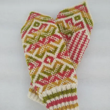 hand-knitted wool mittens