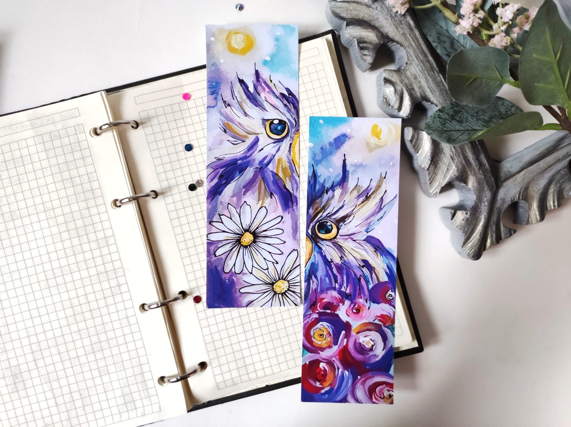 Printable Bookmarks Owl Watercolour Bookmark Set 3 Printable Bookmark 2 bookmarks owl