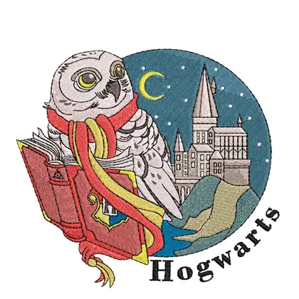 Harry Potter Embroidery Owl Hedwig with a letter from Hogwarts