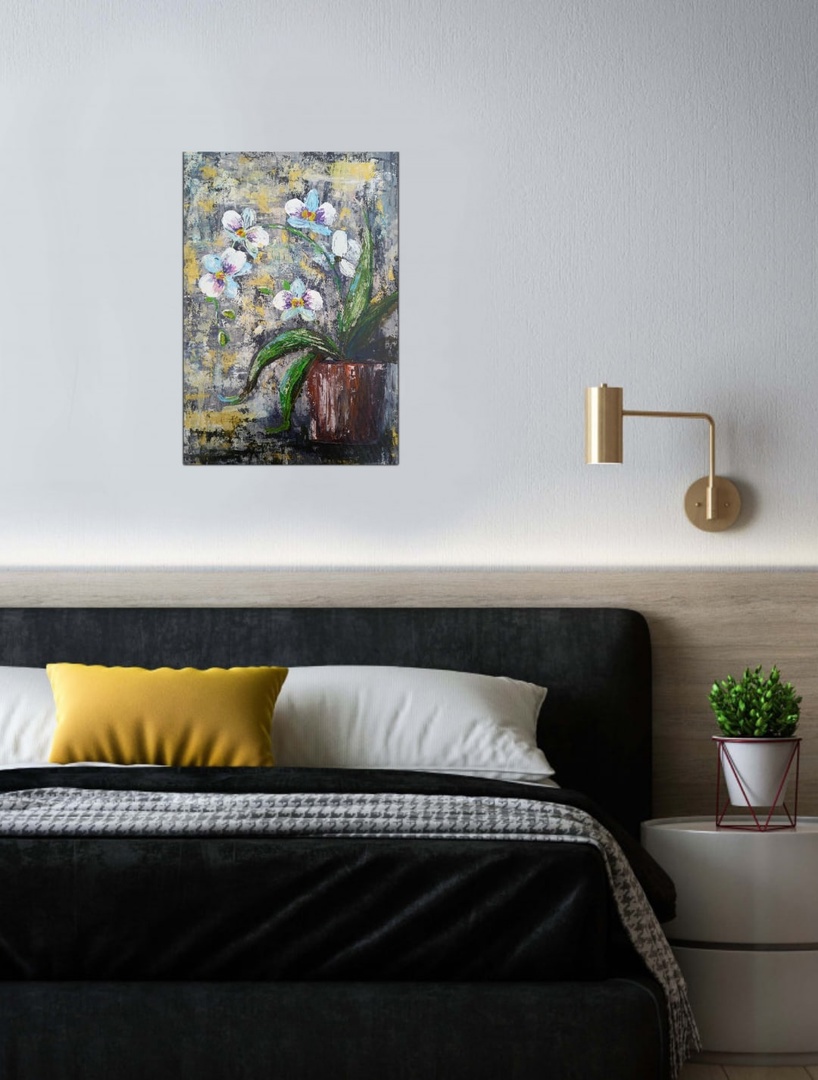 Floral interior painting 14*20" acrylic orchid by Yalozik 11 Floral interior painting 14*20" acrylic orchid by Yalozik - Image 11
