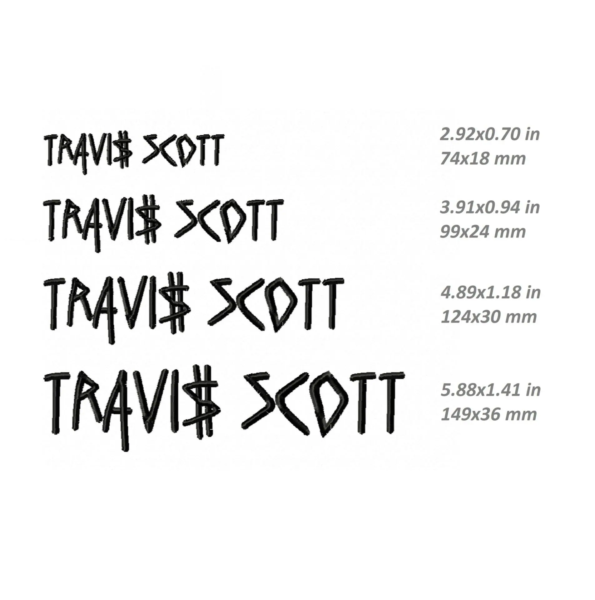 Travis Scott Embroidery Design, astroworld logo PES DST , 4 sizes 2 Travis Scott Embroidery Design, astroworld logo PES DST , 4 sizes - Image 2
