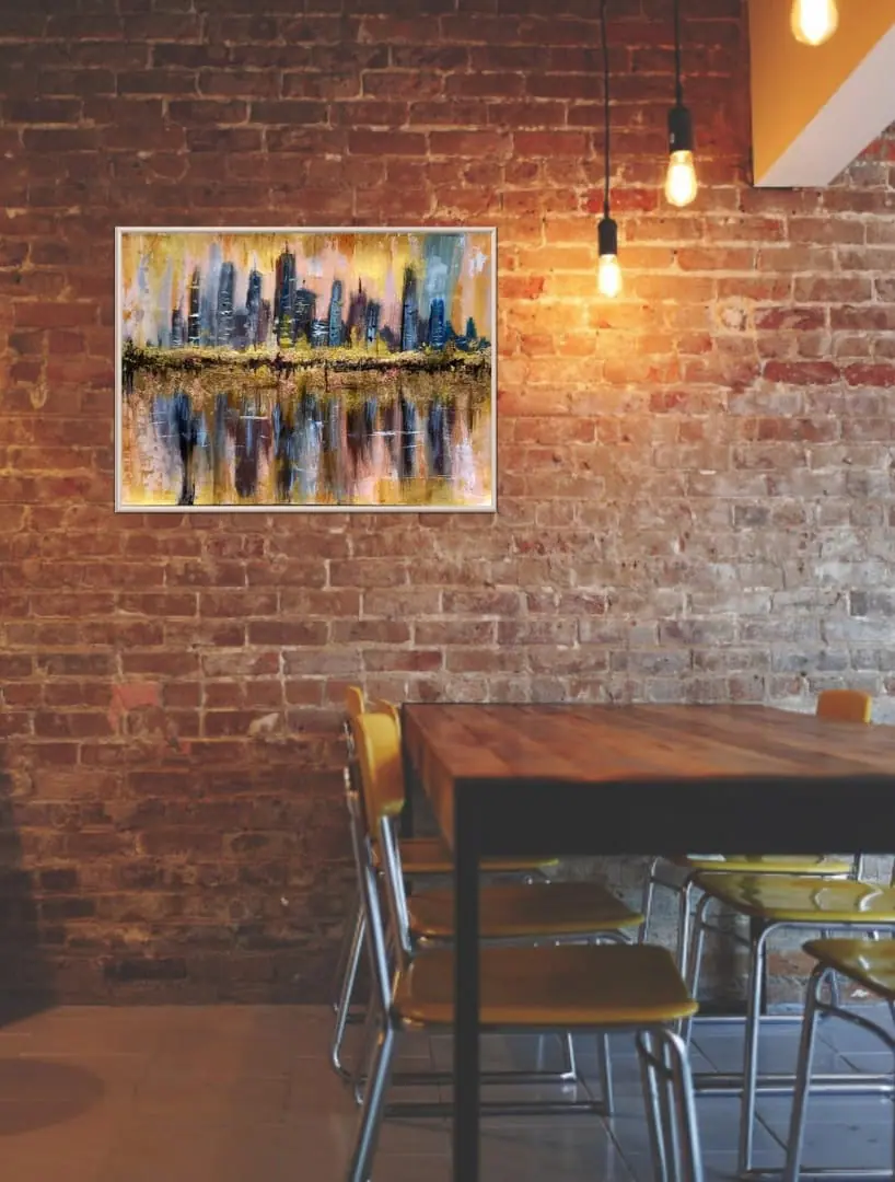 New York city painting 16*23" gold decor by Yalozik 5 New York city painting 16*23" gold decor by Yalozik - Image 5