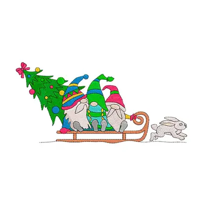 Three Gnomes Christmas Machine Embroidery Designs