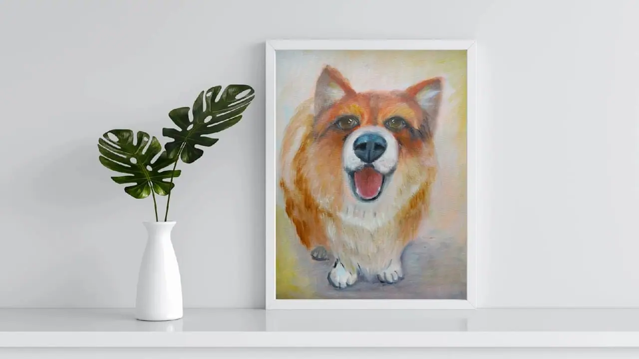 Corgi pet portrait 13.5*10.5" dog oil on canvas by Yalozik 6 Corgi pet portrait 13.5*10.5" dog oil on canvas by Yalozik - Image 6