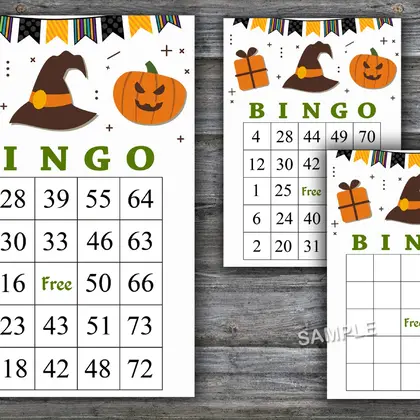 Halloween bingo cards, 60 Printable card, DOWNLOAD-40