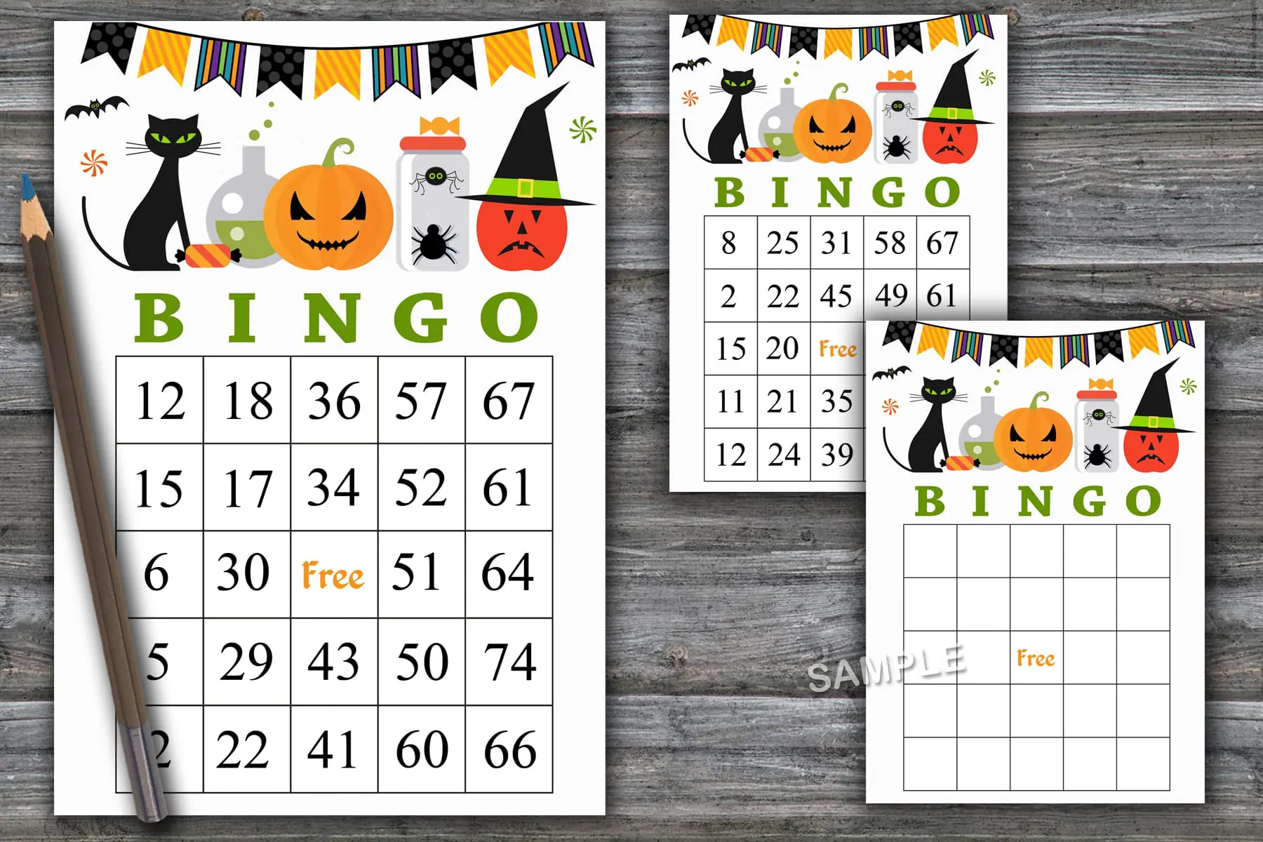 Halloween bingo cards, 60 Printable card, DOWNLOAD-45 1 Halloween bingo cards, 60 Printable card, DOWNLOAD-45