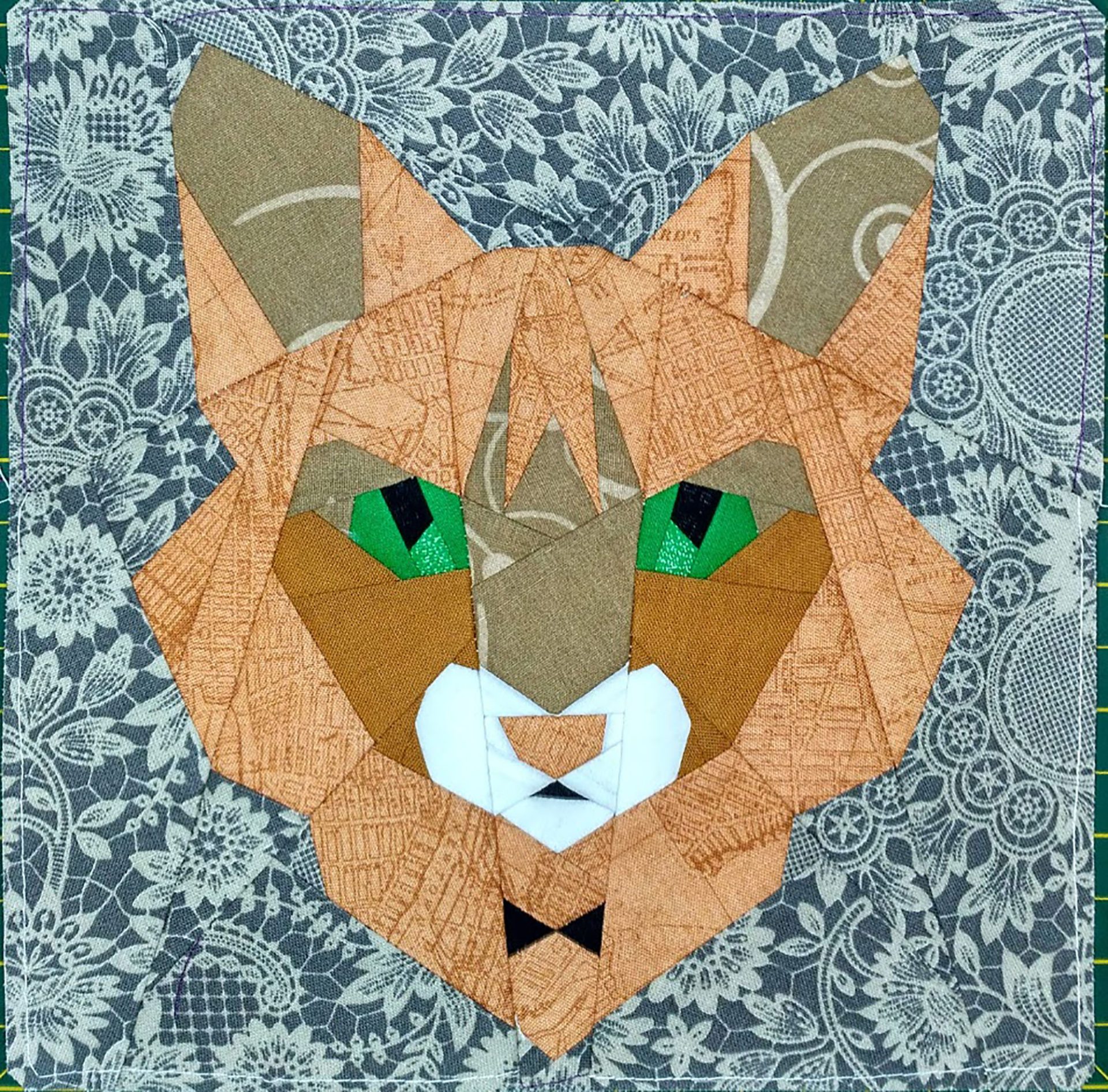 10in Cat Quilt Block PDF Pattern (4 versions) Paper Piecing 6 12in Cat Quilt Block Pattern