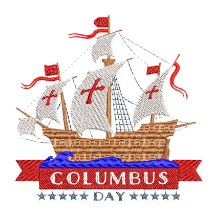 Columbus Day Machine Embroidery Designs, Pes Files For Embroidery