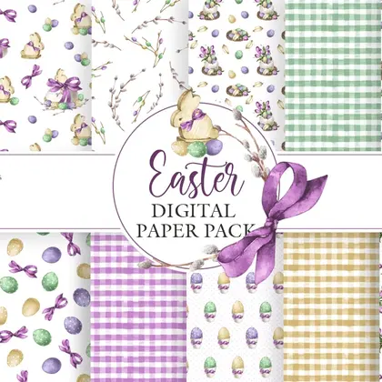 Easter digital paper pack. Easter Seamless Patterns, cute