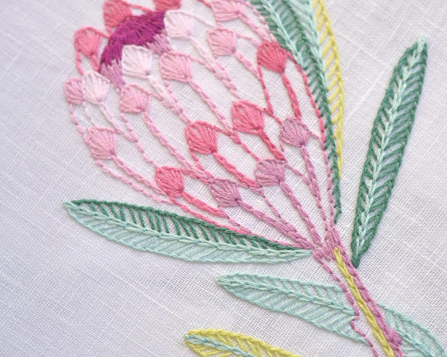 Flower hand embroidery pattern PDF. Protea embroidery 2 Flower hand embroidery pattern PDF. Protea embroidery - Image 2