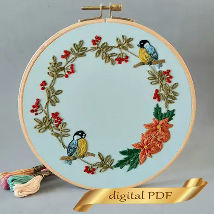Christmas wreath pattern