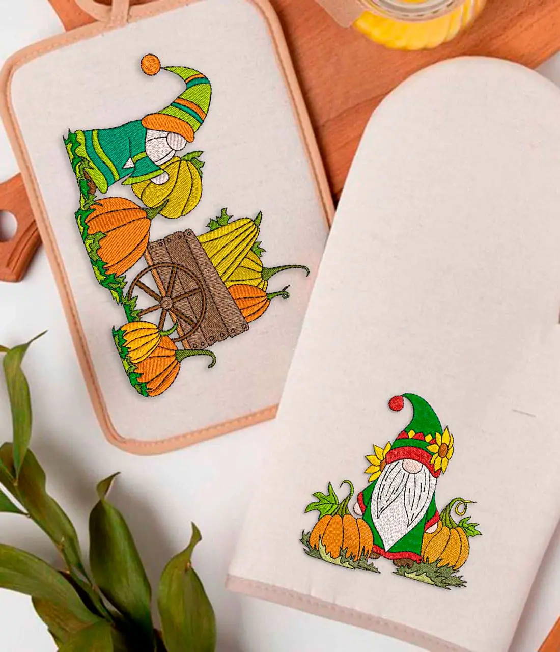Embroidery Design Fall Gnome With a Cart and Pumpkins 4 Embroidery Design Fall Gnome With a Cart and Pumpkins - Image 4