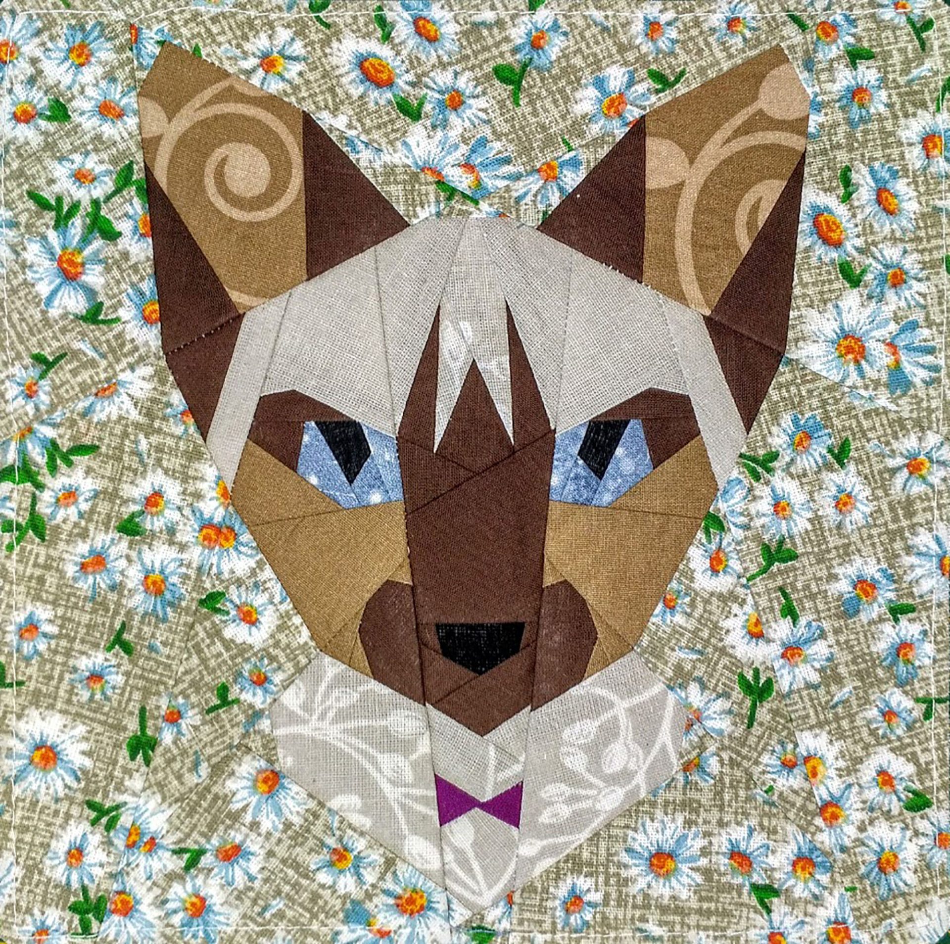 10in Cat Quilt Block PDF Pattern (4 versions) Paper Piecing 8 Cat Quilt Block PDF Pattern