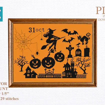 set 2 of halloween cross stitch scheme