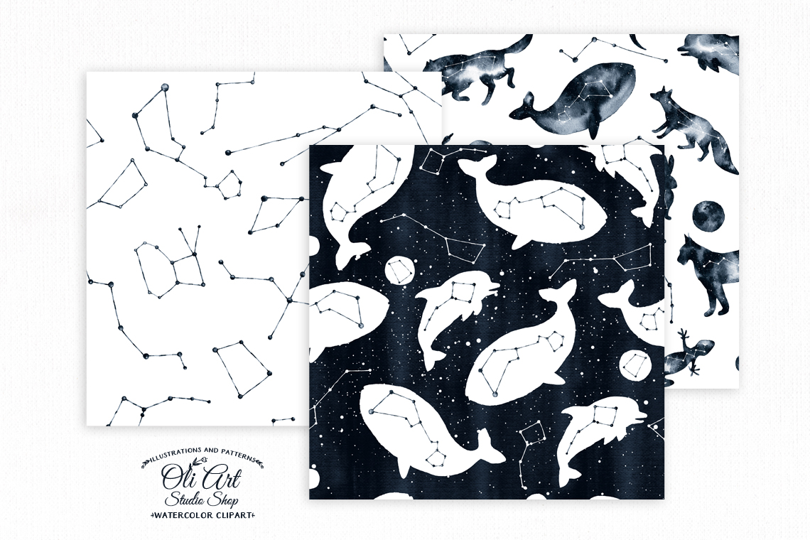 Watercolor constellation art. Animals and stars collection 4 Watercolor constellation art. Animals and stars collection - Image 4