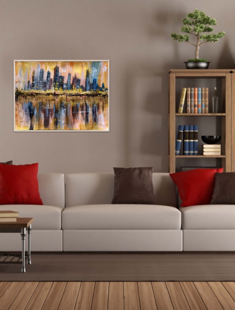 New York city painting 16*23" gold decor by Yalozik 8 New York city painting 16*23" gold decor by Yalozik - Image 8