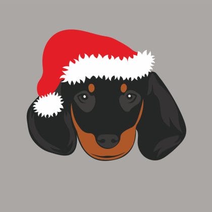 Dachshund santa Svg