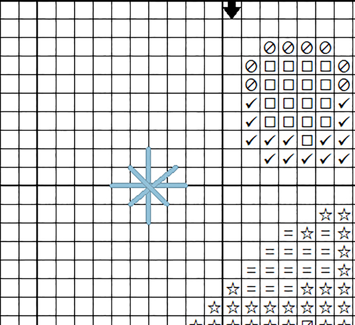 Tiny cross stitch pattern Blue Christmas Car 2 Cross stitch pattern blue christmas car