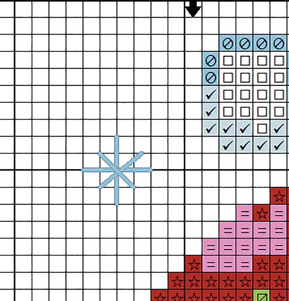 Tiny cross stitch pattern Blue Christmas Car 3 Cross stitch pattern blue christmas car