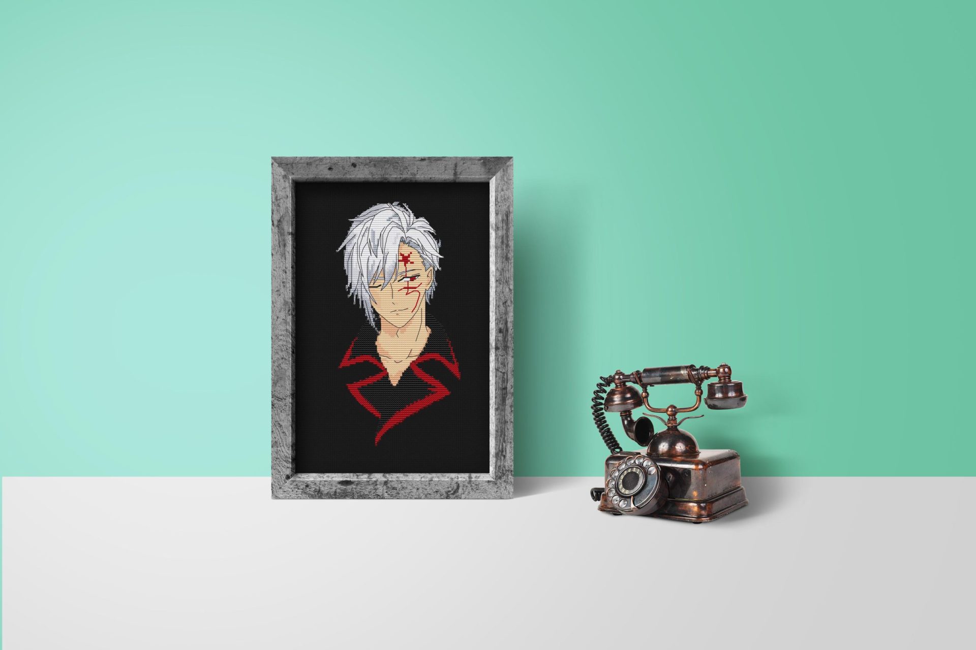 Anime cross stitch pattern D.Gray-Man Allen Walker New 2 anime cross stitch pattern mock up allen