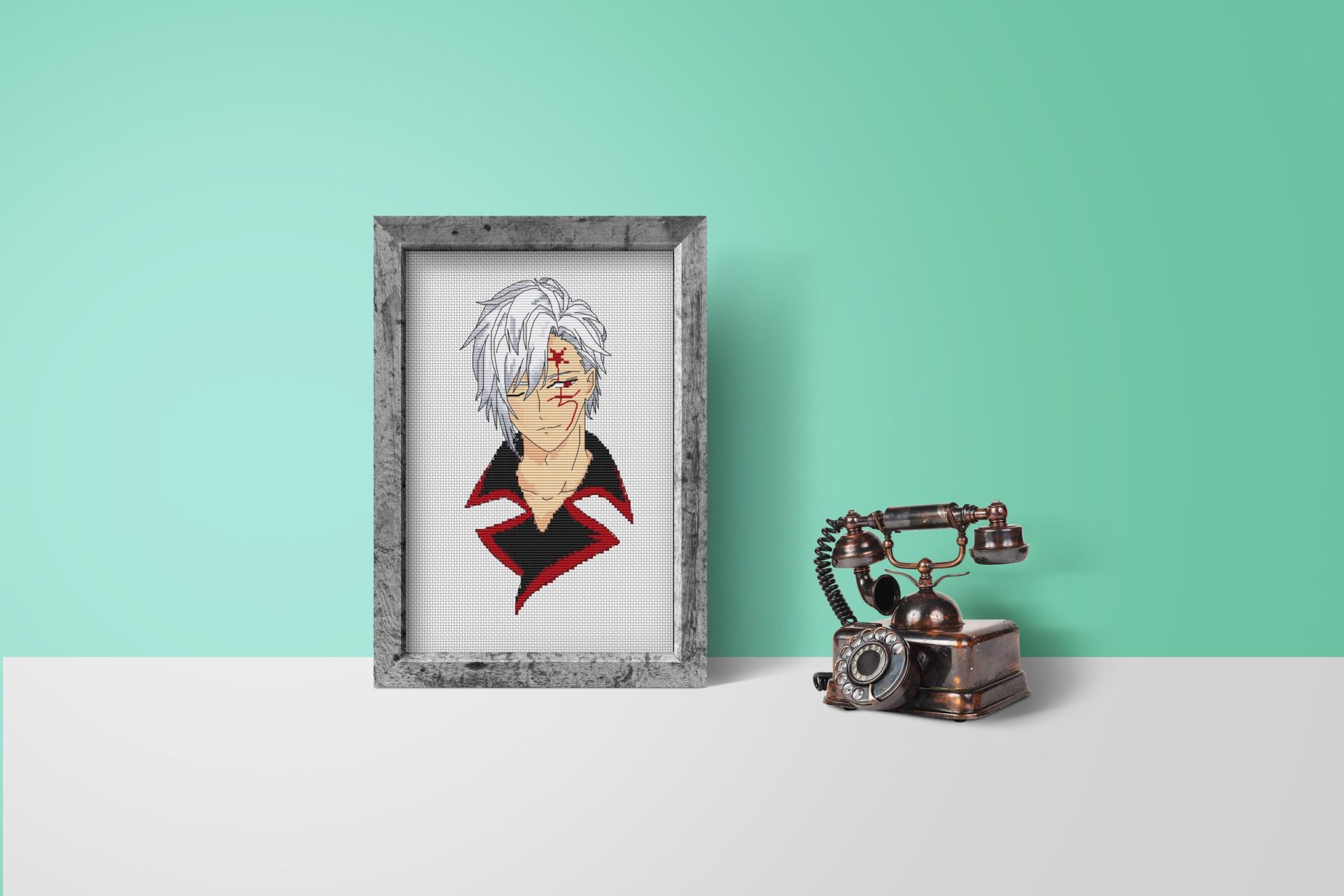 Anime cross stitch pattern D.Gray-Man Allen Walker New 4 anime cross stitch pattern d gray man mock up