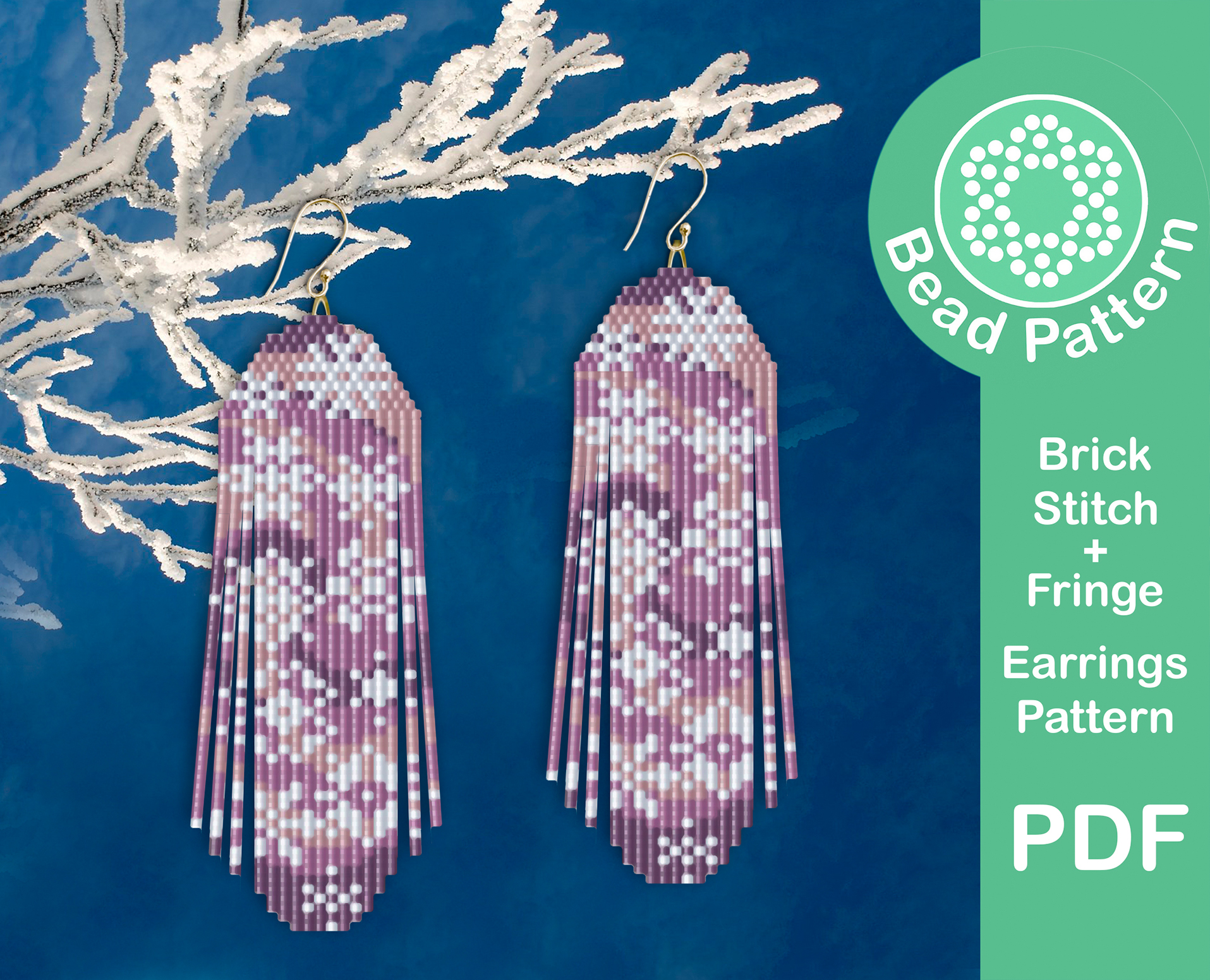 Snowflake fringe earrings pattern 2 Snowflake fringe earrings pattern - Image 2